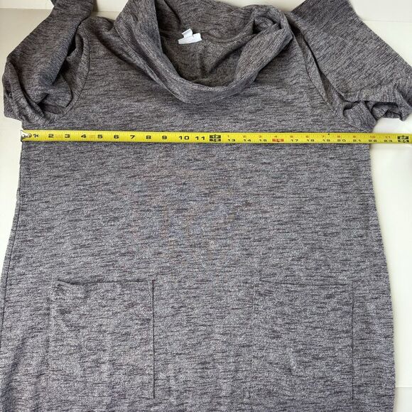 Pure Jill Women Gray Heather Pocket Dress Pullover Cowl Neck Long Sleeve LP - Picture 8 of 12